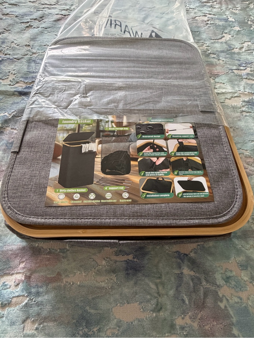 Collapsible Laundry Basket - Gray - Picture 3 of 4